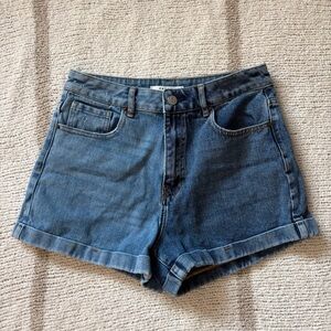 pacsun two tone denim mom short 27”